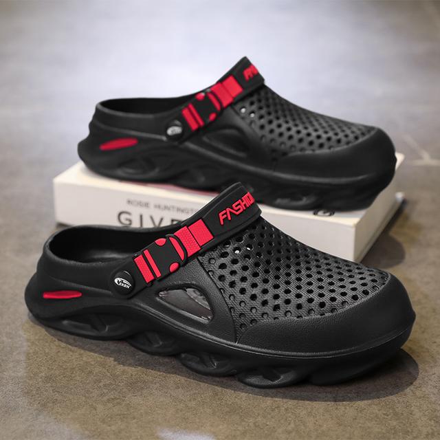 TEMU Sabots d'été pour hommes à bout fermé, chaussures de jardin antidérapantes adaptées à une utilisation en extérieur, sandales de plage polyvalentes