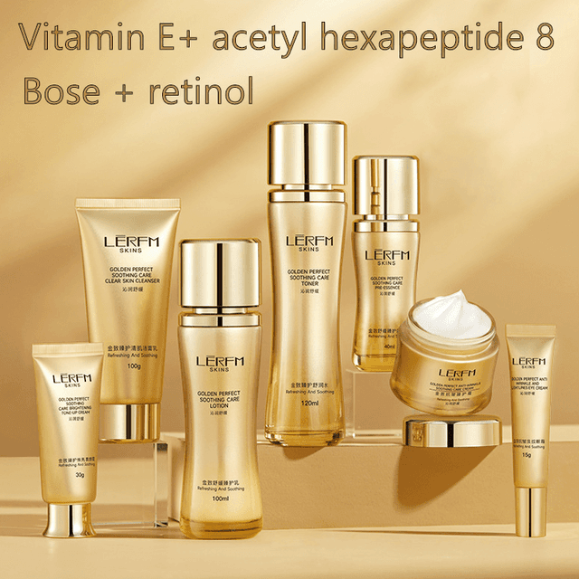 TEMU 7pcs Skincare Set For Women – Nourishes Light Beige With Phytohyaluronate, Retinol, And Vitamin E, Hypoallergenic, Suitable For All Light Beige Types