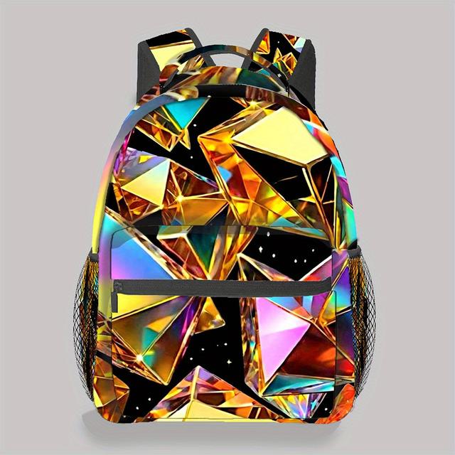 TEMU حقيبة ظهر بتصميم بنك بسعة كبيرة - حقيبة كتب خفيفة الوزن بأحزمة قابلة للتعديل، حقيبة يومية واسعة مناسبة للسفر والتنقل - طباعة مسطحة ثنائية الأبعاد (2D)، مسطحة ثنائية الأبعاد (2D)