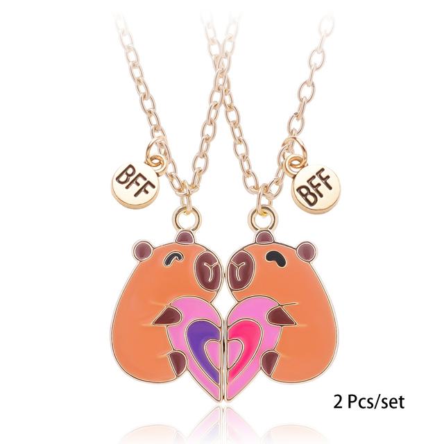 TEMU Set Of 2 Pineapple Fruit Pendant Necklaces For Women, Ideal For School Lovers, Clavicle Chain Bff Jewelry, Popular , Adjustable Double Chain Couple Necklace Gifts