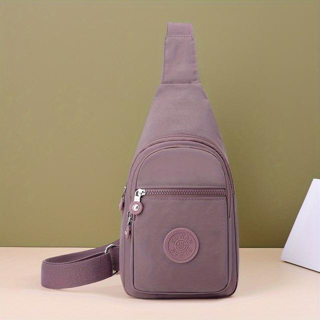 TEMU Bolso de Pecho Unisex de Múltiples Capas - Mochila Bandolera de Tela de Nylon de Densidad con Cierre de Cremallera, Bolso de Viaje Sin Manos Adecuado para Desplazamientos , Compras