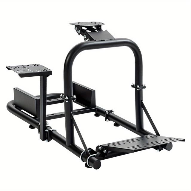 TEMU Zootopo 50mm Round Tube Racing Simulator Cockpit Stand For Logitech Pro G29, , , , T300rs, T500r - Adjustable Height & Angle, Carbon Steel Construction, Diy Seat , Flange Structure For Stability