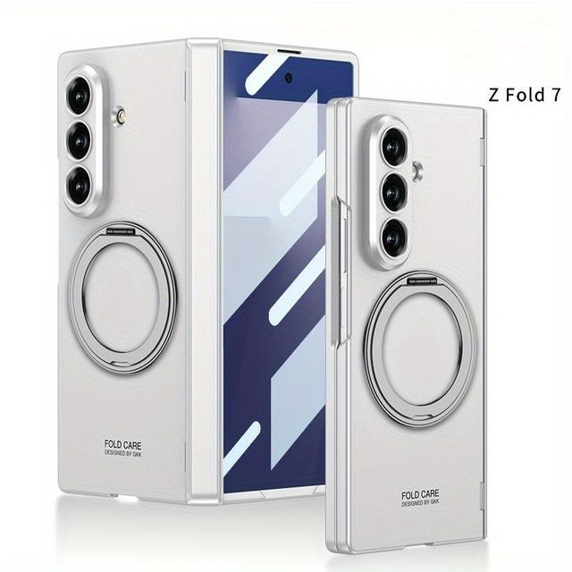 TEMU غطاء هاتف: مناسب لـ Z Fold 7 غطاء هاتف قابل للطي مع حلقة مغناطيسية خارجية وشحن لاسلكي وحامل Z Fold 7 غطاء واقي