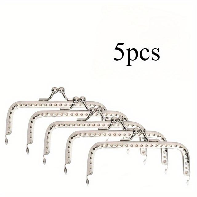 TEMU 키스 잠금 장치가 있는 지갑용 메탈 프레임 5개 세트 - 공예 재료, 지갑 제작, DIY 지갑 제작에 적합한 8.5Cm 클립