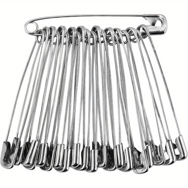 TEMU 30 Large Safety Pins, 8.5 Cm, Heavy-duty Metal Large Safety Pins, Suitable For Crafts, Blankets, Clothing, Jewelry, Knitting, 85 Mm, Silvery