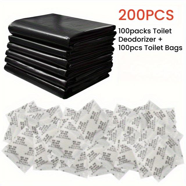 TEMU 200pcs Portable Camping Toilet Kit, 100pcs Garbage Bags & 100pcs Portable Toilet Gel Packs, Suitable For Standard 5 Gallon Buckets, Camping, Hiking, Car Travel, Outdoor Emergency Toilet Troubles