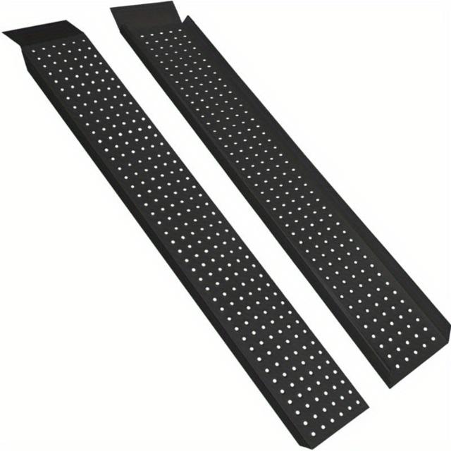 TEMU Ramp 2pcs Steel Ramp Ramp, Ramps | Max 400 Kg | Ramp | Rail | Galvanised Steel | Anti-slip For Car Motorbike Car, Black