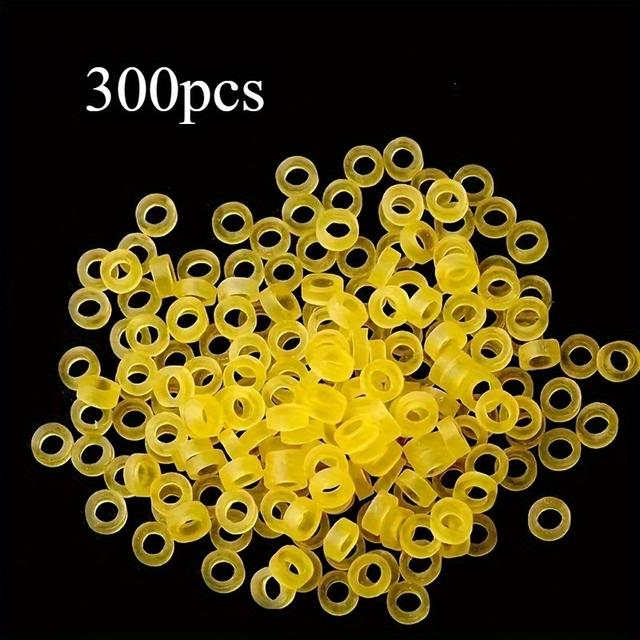 TEMU 300pcs Yellow Thickened Fish Hand Tackle Accessories Elastic Rubber Bands, 3mm X 5mm Size Elastic Rubber Bands
