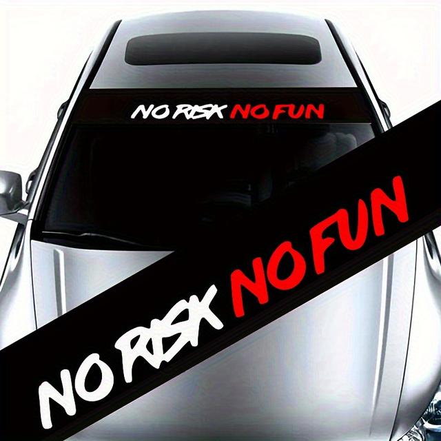 TEMU Autocolante para carro ' ' em uma única peça, concebido para decoração anti-riscos na capa, à de água e durável, adequado para para-brisas dianteiros e traseiros, autocolante de vinil autoadesivo