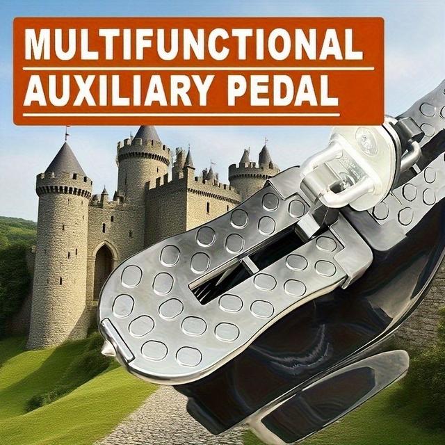 TEMU Suitable For Suvs, Trucks, And Most Cars Aluminum Alloy Door Step Ladder With Textured Non-slip Pedals And Adjustable Hooks - Chrome Finish, Sturdy , Modern Tool Design, Structure