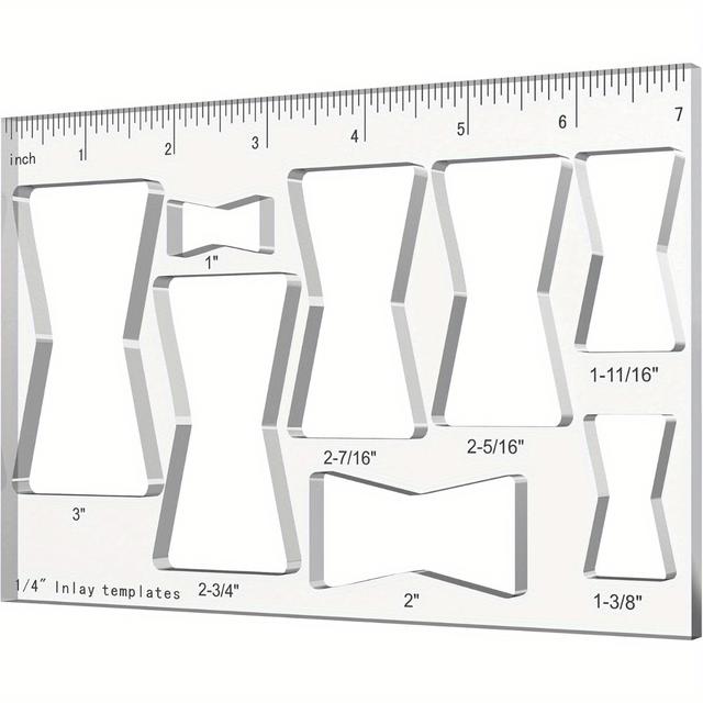 TEMU Transparent Acrylic Woodworking 8 In 1 Router Template, Router Fixture Bow Tie Acrylic Template, Bow Tie Router Template Fixture Kit, Inlay Template Decorative Inlay Template