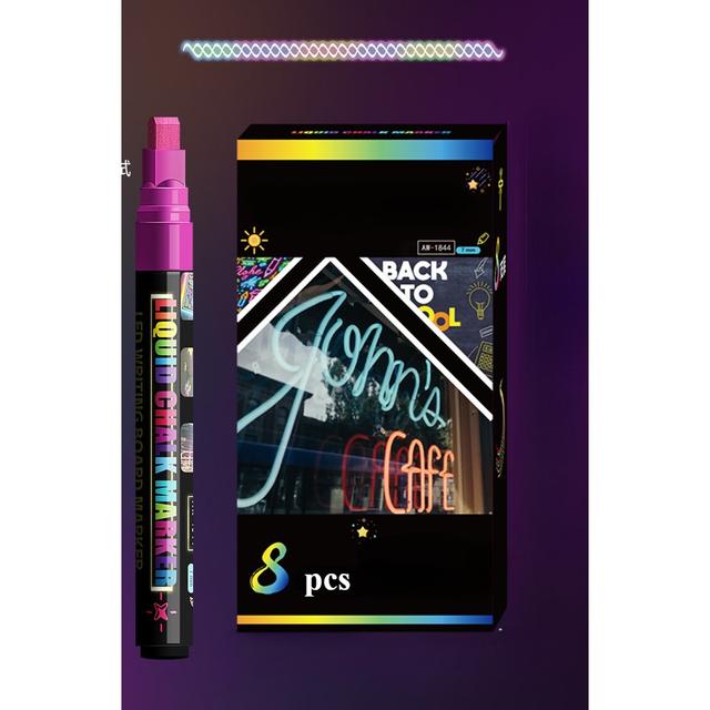 TEMU 6/ Fluorescent Board Light Marker Erasable Advertising Pen Set Suitable For Led Fluorescent Boards, Blackboardsdiy Painting, Suitable For Professional Art