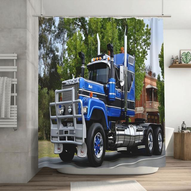 TEMU For Mack Truck Minimal Poster Designs, Nordic Shower Curtain, Partition For Wet And Areas, Effectively Separates Water Vapor To Keep Areas . , A Clear And , Enhances Convenience And Tidiness