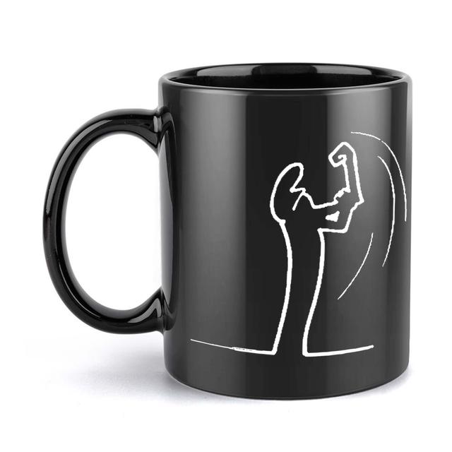 TEMU 1pc, 11oz, Strong, For Man, Silhouette Ceramic Coffee Mug, Perfect For All , Ideal Gift For