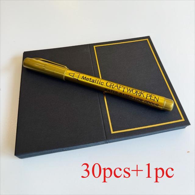 TEMU 30/50/100-pack Greeting Cards With Metallic Marker Included, Perfect For Weddings, Parties, Business Events, Gift Tags, Cards