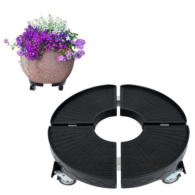 TEMU Plant Roller Round 39-52 Cm Adjustable Rolling Board Plants Outdoor Load Capacity 300 Kg Flower Roller Plant Roller With 360° Rotating Wheels Plant Pot Flower Pot Saucer With Wheels