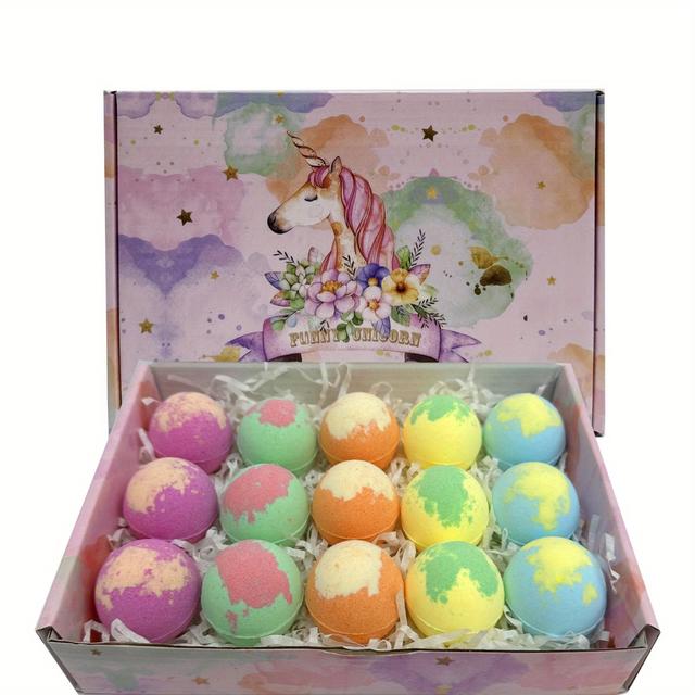 TEMU 15 Piezas Set de Regalo de Bombas de Baño, 5 Aromas/30g Bombas de Baño, Bolas Efervescentes Hechas a Ideales para Regalos de
