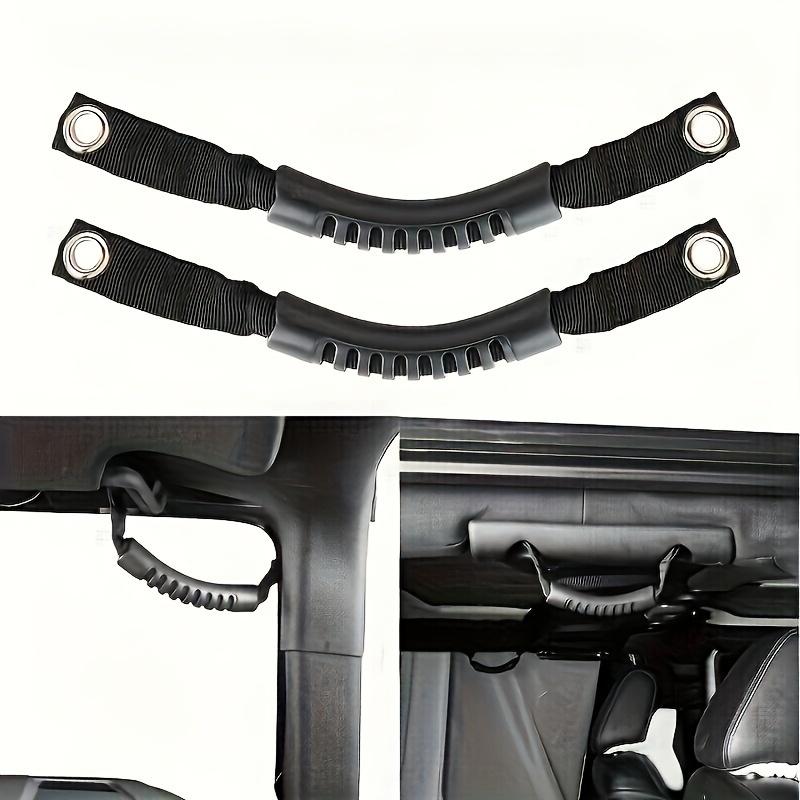 TEMU [2pcs Durable Grab Handles] Durable Roof Handles With Grip Straps - Easy Entry/exit Auxiliary Handles, Suitable For Car Model Interior Accessories