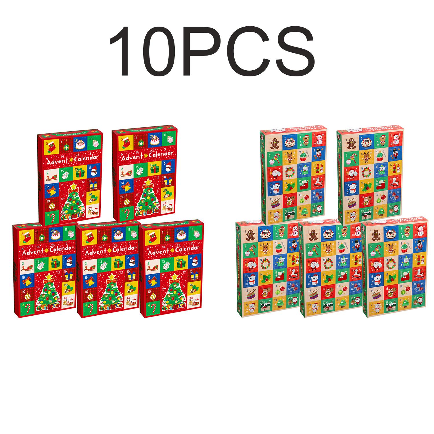 TEMU 10pcs Christmas Advent Calendar Boxes Merry Christmas Gift Boxes 24 Grid Design Colorful Paper Gift Boxes With Finger For Birthday Xmas Party Decoration Supplies.