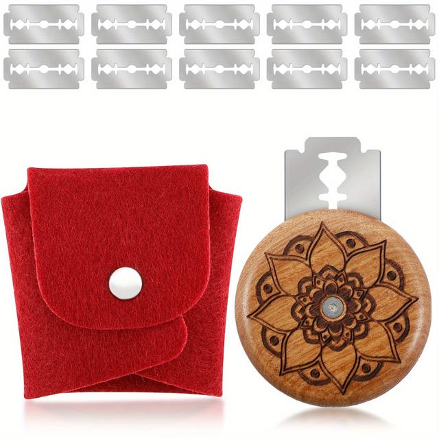 TEMU Bread Scoring Tool Portable Bread Lame Cutter Wooden Bread Lame Slashing Tool With 10 And 1 Red Felt Bag Handmade Bread Scoring Dough Cutter Tool For Sourdough Bread