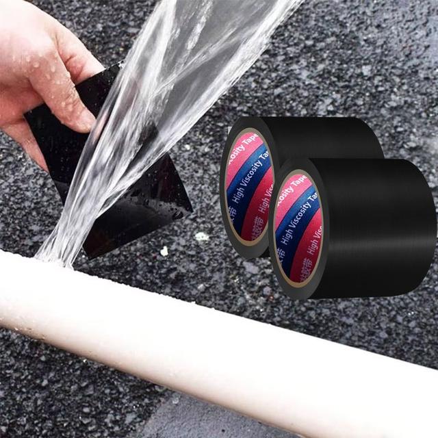 TEMU 2 rollos de cinta impermeable, cinta reparadora para fugas en tuberías, adhesivos autoreparantes prefabricados, prevención y a filtraciones interiores y exteriores