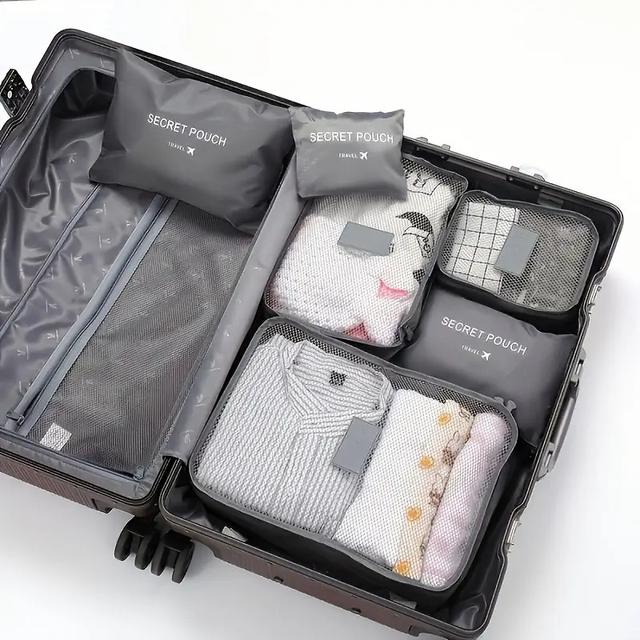 TEMU 6pcs Travel Storage Bag, Suitable For Separating Files/clothes/ Without Mixing, Easy To Find Items, Travel Underwear/socks/skincare Products At A , Essential Travel Artifact