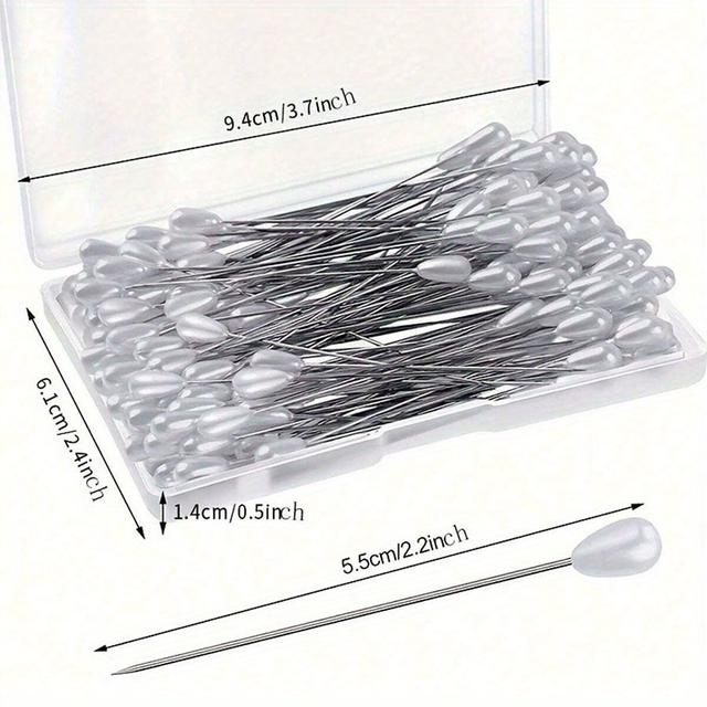 TEMU 100pcs/pack Pins, 2.1 Inches Long - Corsages, Sewing, , Crafts & Jewelry Making And Wedding Floral Decorations, Positioning Needles, Diy Sewing Accessories