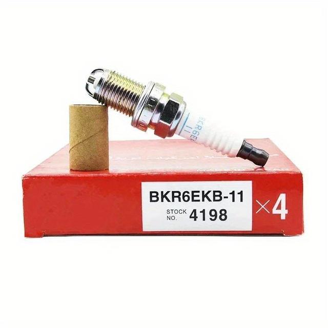 TEMU Set Of 4 Bkr6ekb-11 4198 New Nickel Alloy Spark Plugs For , For , , For , For Ford, And For Peugeot Bkr6ekb11 High-quality Automotive Additions