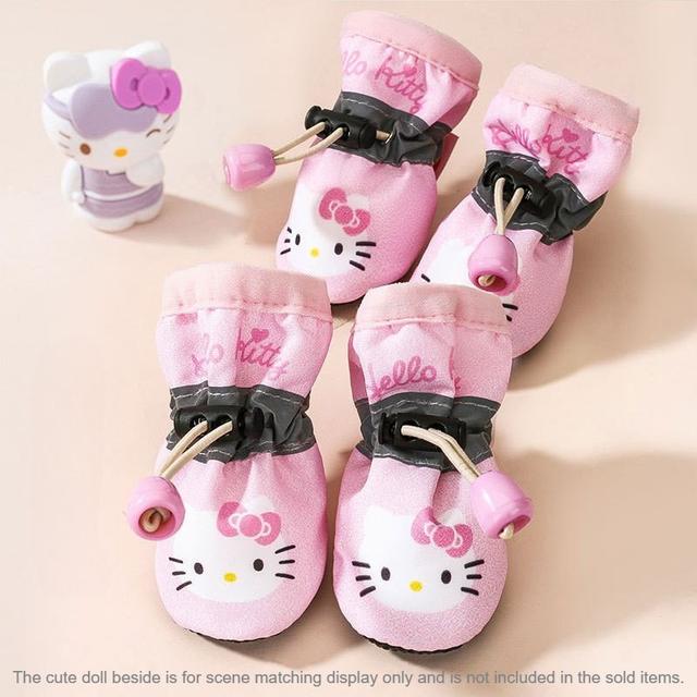 TEMU Officially Licensed Covers - 4pcs Soft-sole Shoes For Small Dogs/ Cats, 7.7-11 Lb Fit, , Nighttime Reflective Strips, Anti-slip Wear-resistant, Pet Owner Essential