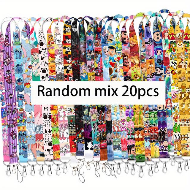 TEMU Random /20pcs Lanyard Keychain Id Credit Card Cover Pass Mobile Phone Charm Neck Straps Badge Holder Key Holder Accessories