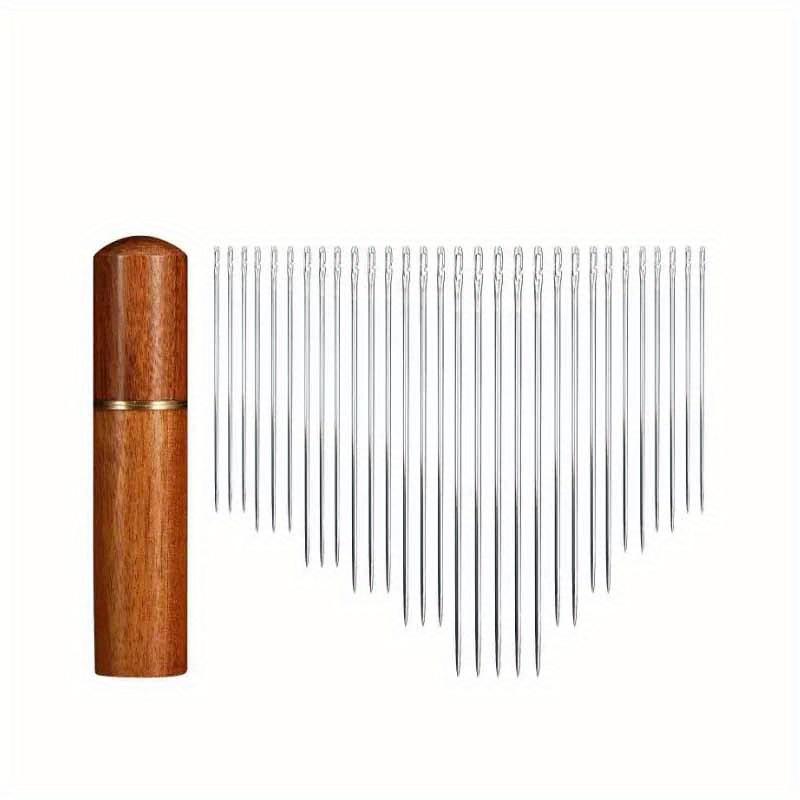 TEMU Set Of 30 Self-, In A Wooden Storage Tube, Designed For By Seniors, Ideal For Hand Sewing, Quilting, Garment Making, And Cross-stitching