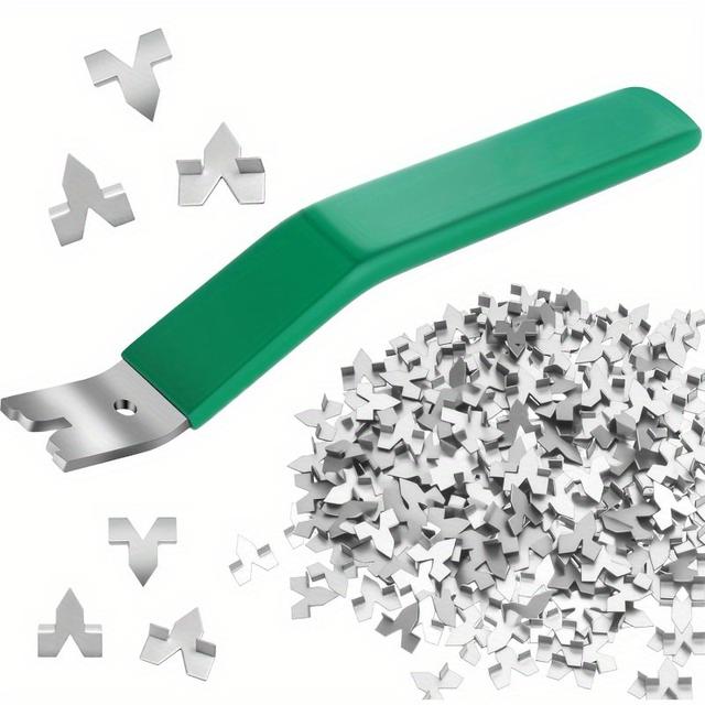 TEMU Glazier Point Driver Tool With 200 Glazing Points- For Framing Glass, Pictures, Stitch - Rust-resistant Iron/ Push Points, Handle