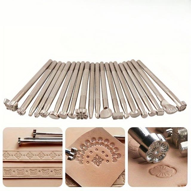 TEMU 20/60pcs, Leather Tool Set, Leather Printing Tools, Printing Punches, Bag Carving Embossing Punches, No 60pcs Option