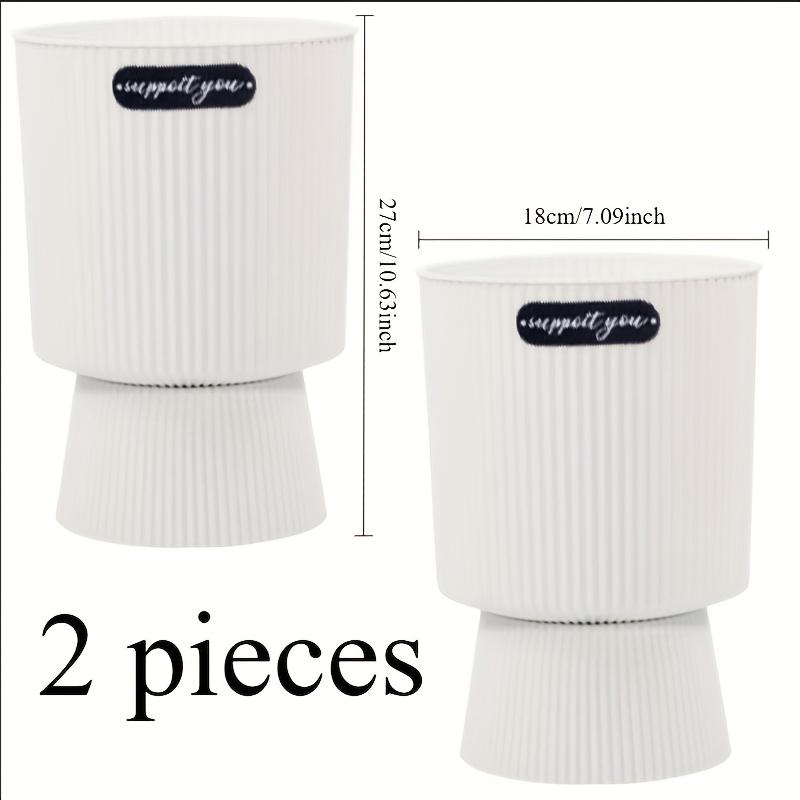 TEMU 2-pack Heavy-duty Resin Self-watering Planters With Removable Base - Large Indoor/outdoor Pots, Design For Stability, Black & White , Easy Assembly - Ideal For Trees, Orchids, Housewarming Gifts