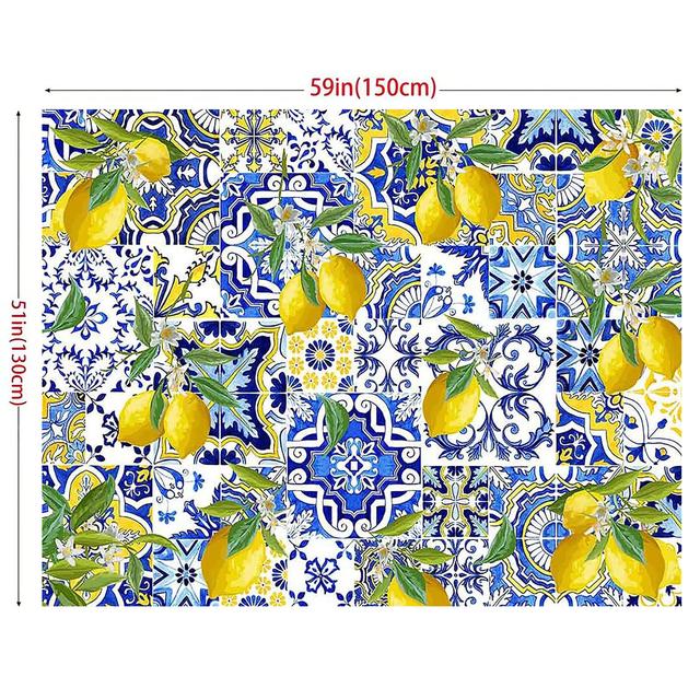 TEMU 1pc Tile Lemon Background, Summer Fruit Birthday Background Party Decoration Room Decoration, Birthday Supplies Decoration, Bedroom Decoration, Home Decoration, House Decoration