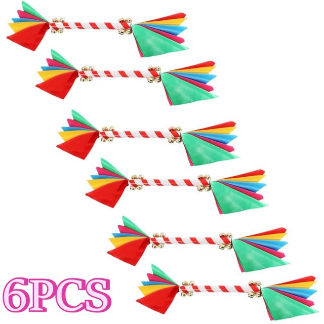 TEMU 6 Dedais de Pom-Pom Coloridos com para Cheerleading, Adereços Leves para Atuações de Dança, Adequados para Festivais, Festas e de Casamento, Materiais Interativos.