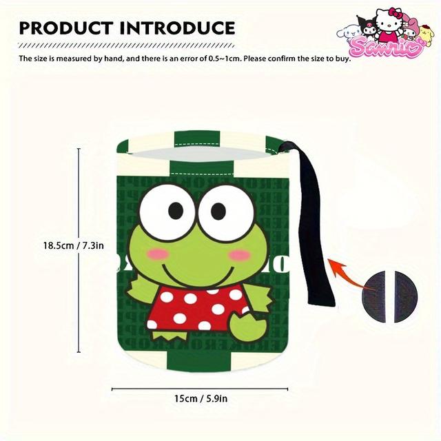 TEMU 1 ชิ้น ถังขยะรถยนต์ Sanrio Keroppi ขนาด 5.9x7.3 นิ้ว - อุปกรณ์ตกแต่งภายในรถพับได้ ล้างง่าย ติดตั้งเร็ว เหมาะสำหรับการเดินทาง ของขวัญคนรักรถ ดีไซน์น่ารัก วัสดุดูแลง่าย