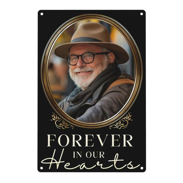 TEMU 1pc Custom In Loving Signs With Photo, Personalized In Our Hearts Photo Cemetery Decoration, Loss Of Sympathy Gift