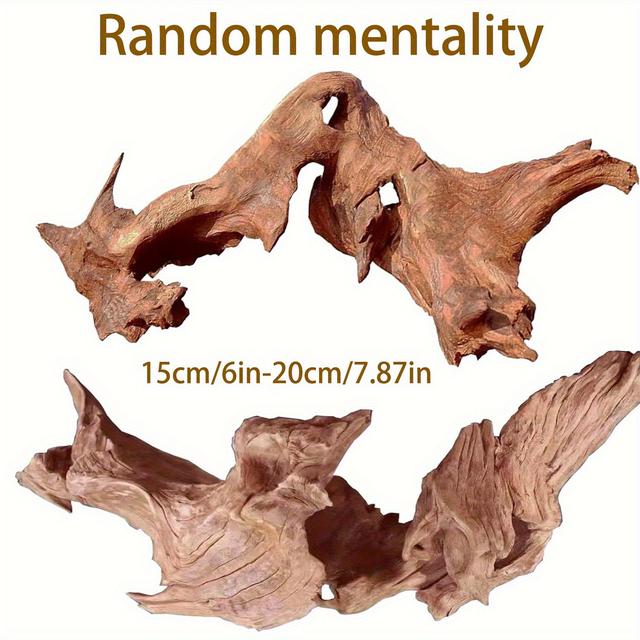 TEMU 2pcs Random Form Aquarium Decor Driftwood Tank Decoration For Reptiles, Driftwood Branches 15.24cm - 19.99cm