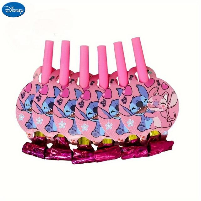 TEMU 6 pièces de Sifflets à Thème - Stitch, Minnie Mouse & Elsa Princesse, Siffleurs en Plastique Colorés pour Fêtes d'Anniversaire et Événements Décoratifs