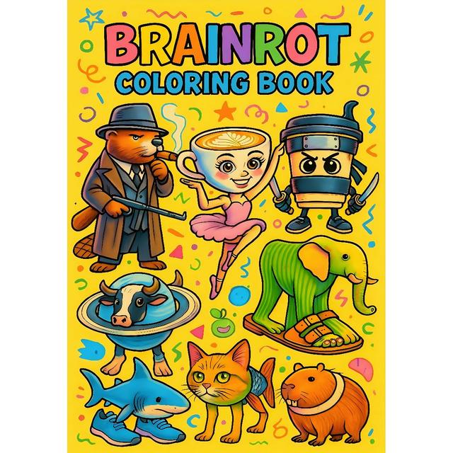 TEMU Brainrot: An And Imaginative Coloring Book That Showcases Whimsical, Diverse Life . Ideal For Unwinding, Having Fun, And Crafts, And As A Gift For Valentine's Day