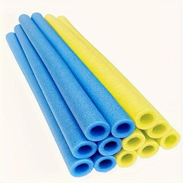 TEMU 12pcs Pipe Protector - Multipurpose Protective Soft Foam Tube, Suitable For Indoor And Outdoor Pipes And Pool Handles - Self-adhesive Collision Pad