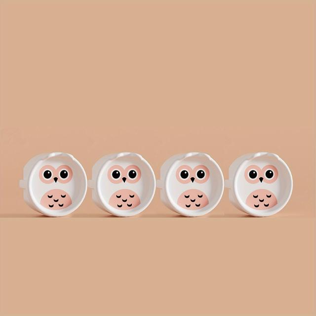 TEMU 4pcs European Standard Socket Covers - Childproof & Dustproof Safety Caps With Cute , Durable Plastic Push- Installation For Home Electrical Outlets (no Wiring Needed)