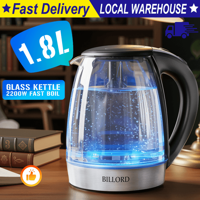 TEMU 1.8 Electric Kettle With 2200w Fast Boil, Auto Shut-off & Led Indicator, Boiling Pot For Tea/coffee, Plug (220-240v) - Large Capacity Water Boiler, Kettle For, Dorm, Office
