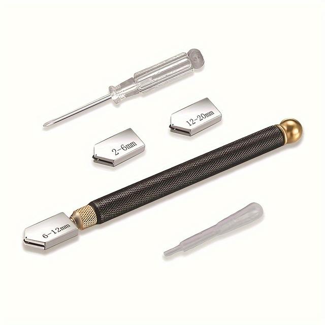 TEMU Ensemble de 5 coupe-verres multifonctionnels avec rouleau à carreaux de marbre, tête en , lame à pointe de non pliable