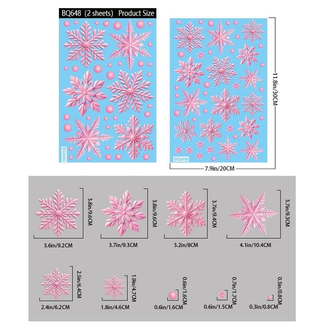 TEMU 84pcs Christmas Decorations Snowflake Window Clings, Large Snowflake Decals For Glass Windows, Rustic Decor Indoor For Office Classroom