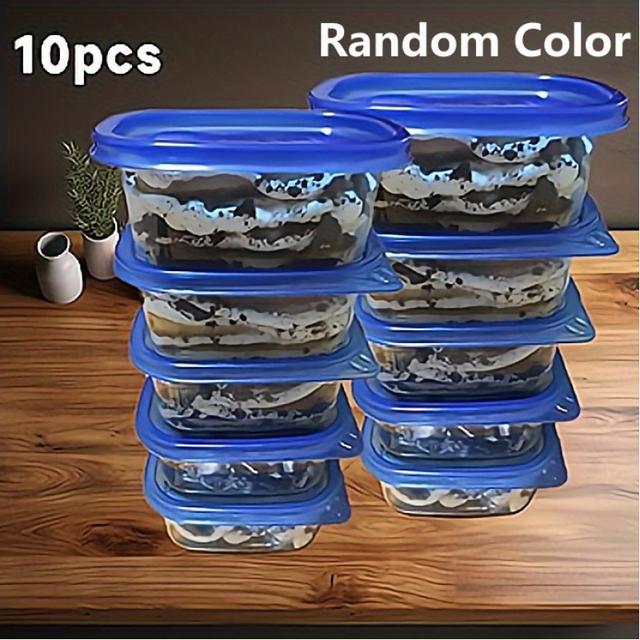 TEMU 10pcs Stackable Food Storage Containers With Lids, Bpa Free Plastic Lunch Boxes For Cereals, Meats, Fruits And Vegetables - Dishwasher And Microwave Safe