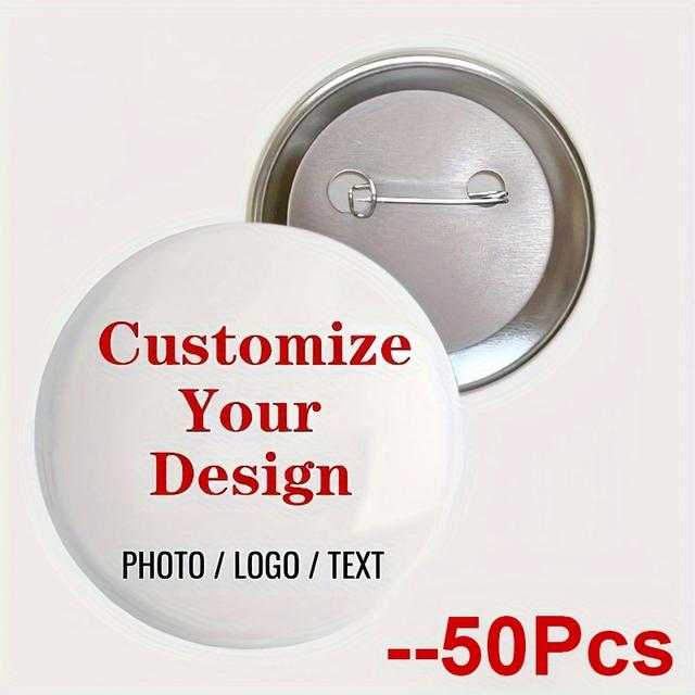 TEMU 25/50/75/100/125個カスタマイズ可能なラウンドバッジピン - DIY写真/テキスト/デザイン、バックパック、服、帽子に適しています - 学生チームの個別ギフト、企業イベント、プロモーションアイテムに適しています