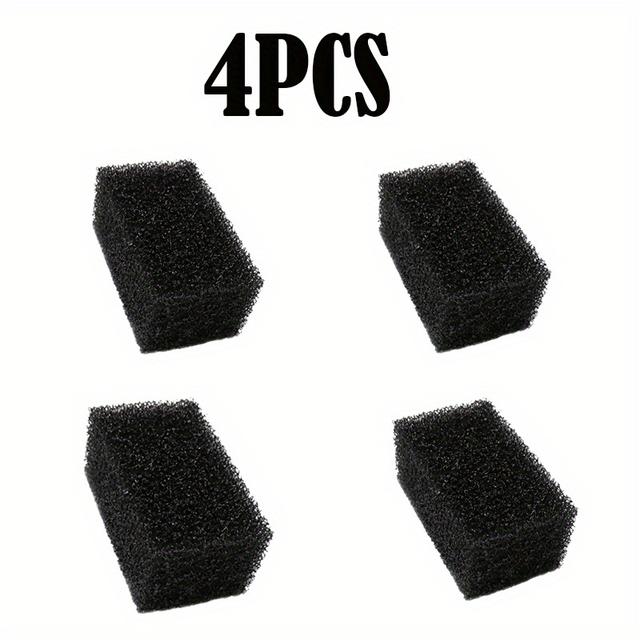 TEMU 4pcs Black Foam Aquarium Filter Sponge, Rectangular, Durable, Non-electric, For Fish Tank, Home Use, Clear Water Quality