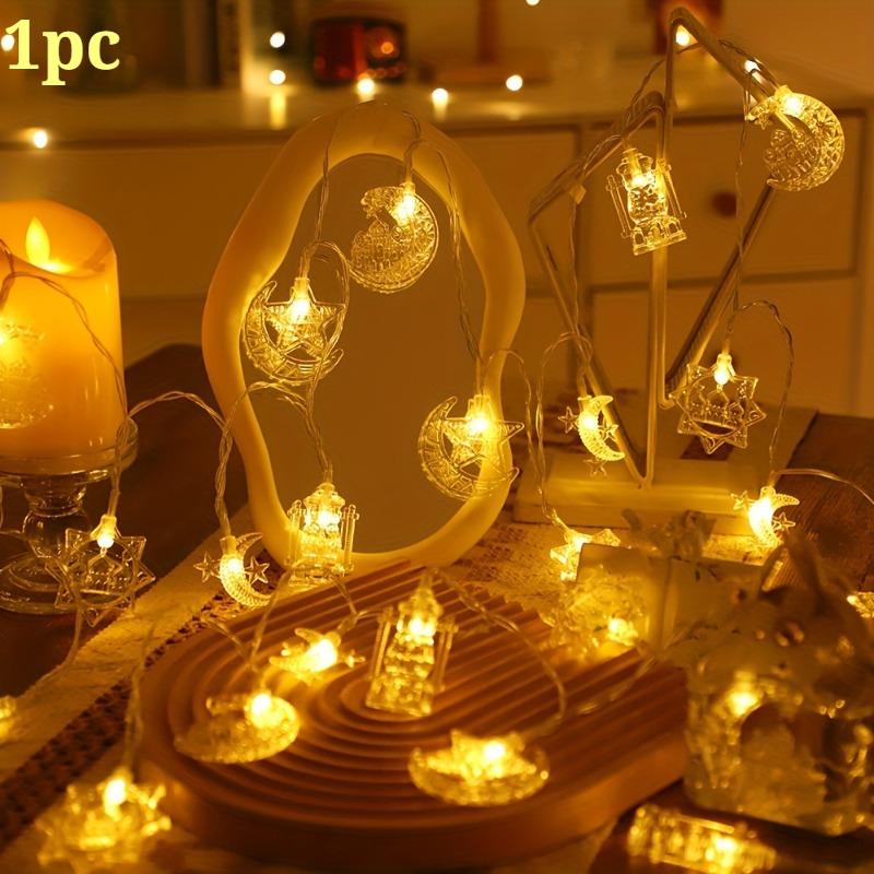 TEMU 1pc Elegant Ramadan Moon And Star Castle Led String Lights - Warm , 149.96 Operated, Perfect For Home And Outdoor Decorations, Eid And Eid Al-fitr Celebrations - Batteries Not Included